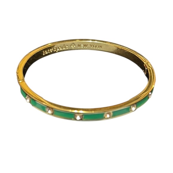 Kate Spade Green and Gold Bangle with Gem Accents - Picture 3 of 4